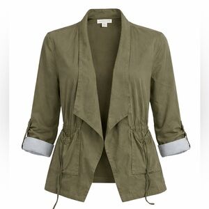Coldwater Creek Classic Olive Green Utility Jacket Polished Travel Core 10P